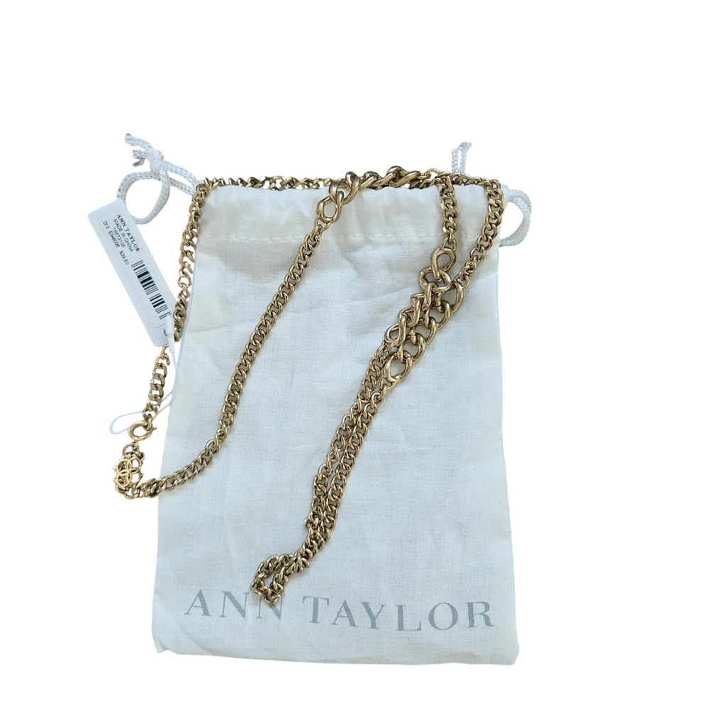 Ann Taylor Gold Tone Chain Necklace Long Minimalist Statement Jewelry‎ NWT - Picture 5 of 5